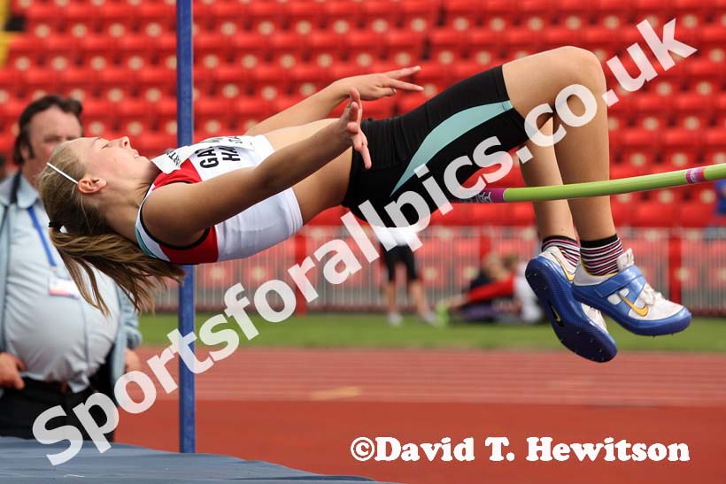 Charlotte Sadler (Gateshead) taking part in the high jump at the Gateshead Tartan Games Open.
